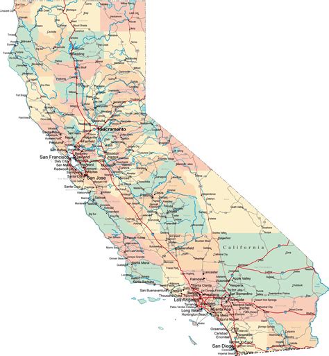 map of california with cities